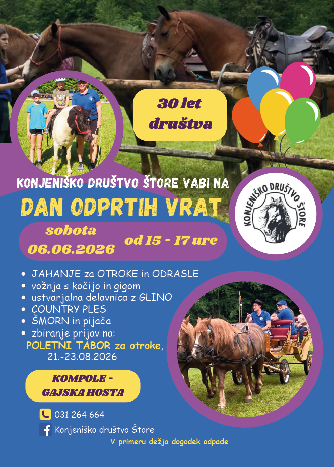 Konjeniško društvo vabilo tabor 2026